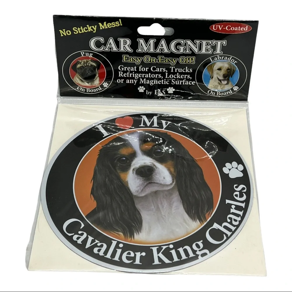 I Love My (Dog) Car or Fridge Circular Magnet - New ~ Great Gift